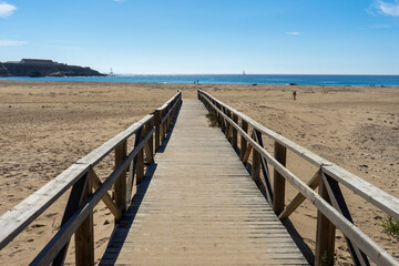 bonito paisaje natural en la playa de Tarifa, Andalucía