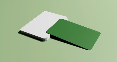 Green and white colour business card mockup image 3d rendered premium quality image