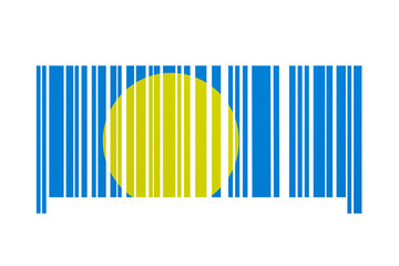 World countries. Bar code decorative on white background. Made in Palau