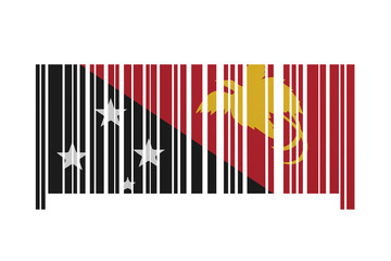World countries. Bar code decorative on white background. Made in Papua New Guinea