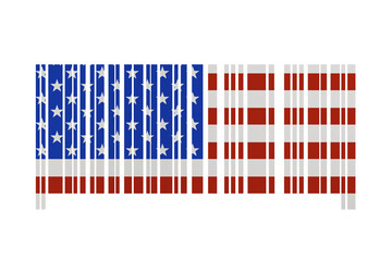 Obraz premium World countries. Bar code decorative on white background. Made in USA