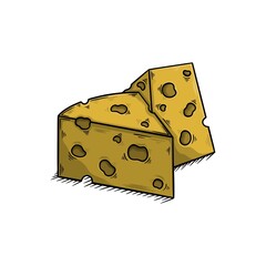 cheese on a white background vector illustration