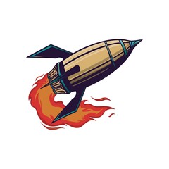 rocket isolated on white vector illustration