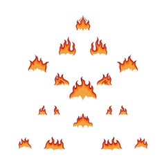set of fire vector illustration