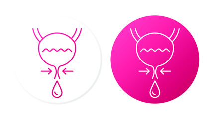 Obstruction of urine. Two icons concept