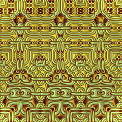 3d effect - abstract golden geometric pattern