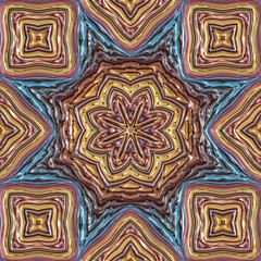 3d effect - abstract gold blue octagonal geometric pattern 