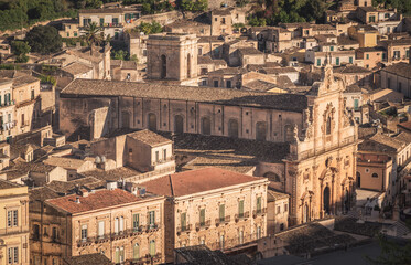 Fototapeta na wymiar View of San Pietro Cathedral in Modica, Ragusa, Sicily, Italy, Europe, World Heritage Site