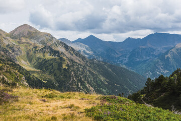 Fototapeta na wymiar Landscape in the high mountains (Andorra, Lakes of Tristaina)