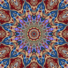 3d effect - abstract fractal mandala pattern