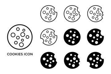 cookies icon set vector design template
