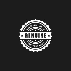 Genuine stamp seal icon vector illustration