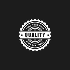 Quality stamp seal icon vector illustration