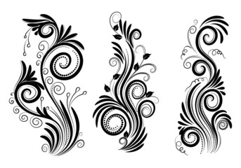 Elegant decorative ornamental floral set design