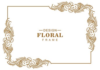 Decorative artistic floral frame design