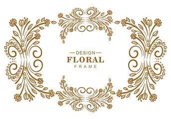 Beautiful floral ornamental decorative frame design