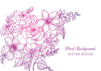 Hand drawn decorative sketch floral background