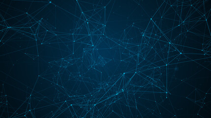 Obraz premium Digital plexus of lines and dots background. Connected polygons plexus abstract background. 3d illustration