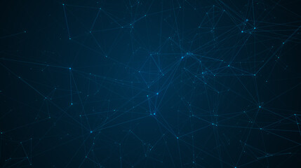 Digital plexus of lines and dots background. Connected polygons plexus abstract background. 3d illustration