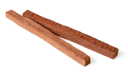 sandalwood sticks isolated on white background