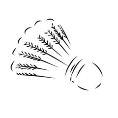 Badminton shuttlecock hand drawn outline icon. Sketch.