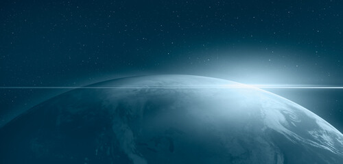 Planet Earth with a spectacular sunset 