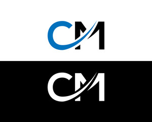 Initial Letter CM Abstract Logo Design Vector Template. - obrazy, fototapety, plakaty