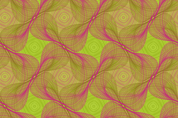 Organic lines geometric shapes optical illusion seamless pattern.