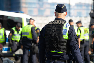 A Swedish policeman working