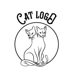 Logo Cat animals vector Illustration