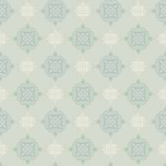 Abstract background pattern with decorative elements in vintage style. Fabric texture swatch, seamless wallpaper. Vector illustration