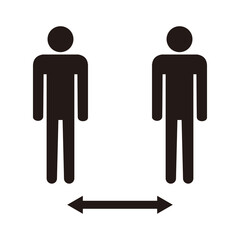 Social distancing icon vector. Social Distancing and Self Quarantine