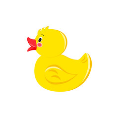Toy duck, in a flat style. Isolated on white background vector illustration