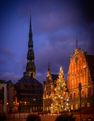 Obraz premium a walk in the evening sights of Riga16
