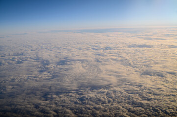 the view of the clouds from the airplane window1