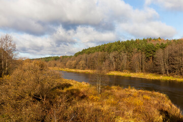broad river in the autumn season