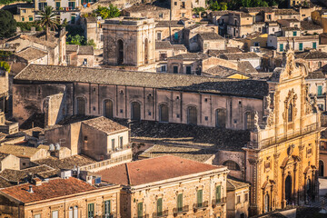 Fototapeta na wymiar View of San Pietro Cathedral in Modica, Ragusa, Sicily, Italy, Europe, World Heritage Site