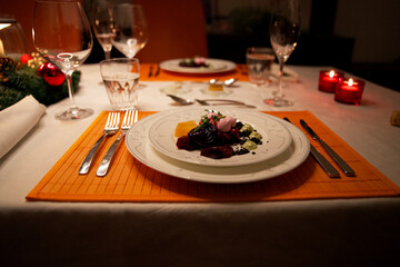 Luxury dinner on Christmas Eve