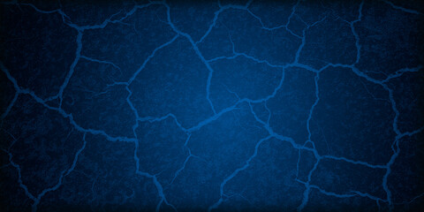 Fondo azul de pared con grietas en degradado.