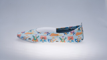 summer shoes made of leather close-up on a white background 