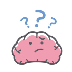 物忘れをする脳のシンプルで可愛いイラスト