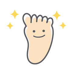 清潔な足のシンプルで可愛いイラスト