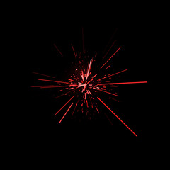 flashing red laser sparks