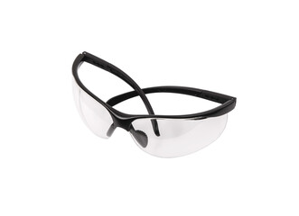 Modern safety goggles for athletes, shooters and workers. Eye protection goggles isolated on white back