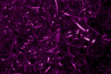 violet steel shavings with visible details. background or texture