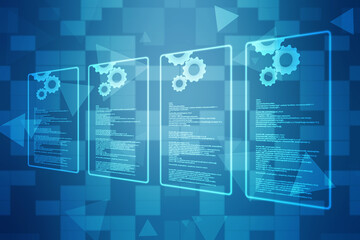 Gear technology background, Digital Abstract technology background, futuristic background, cyberspace Concept