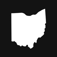 Ohio map on black background