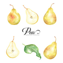 Yellow pear style watercolor collection