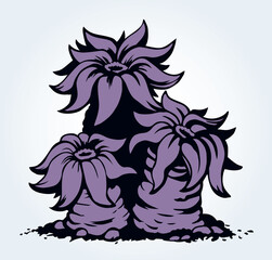 Undersea world. Seaweed. Vector drawing