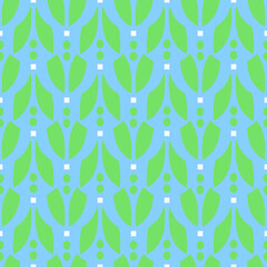 geometric seamless pattern floral with abstract leaves